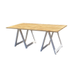 MESA DE MADERA CON CABALLETES 200X100 CM
