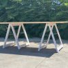 MESA DE MADERA CON CABALLETES 200X100 CM - Imagen 4
