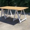 MESA DE MADERA CON CABALLETES 200X100 CM - Imagen 6