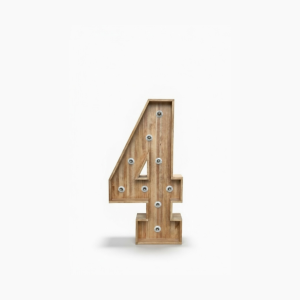 NÚMERO DE MADERA CON LUCES 180CM